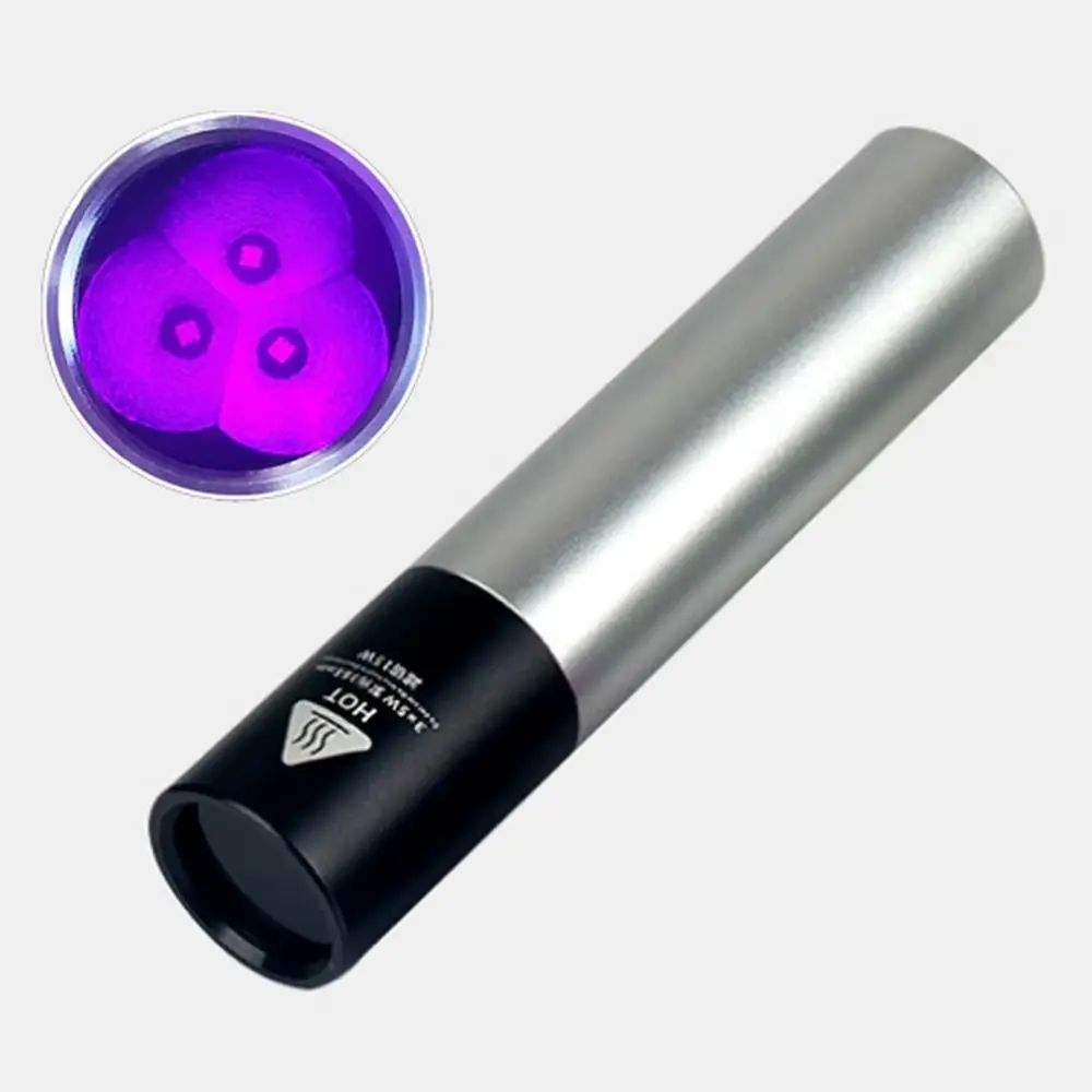 365nm Wavelength UV LED Flashlight 15 Watt Power Rechargeable Battery Ultraviolet LED Flashlight Filtered UV Light