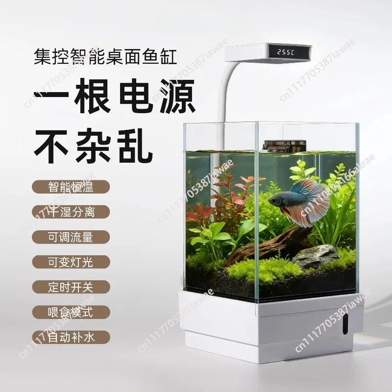Constant temperature bottom filter oxygenation heating light integrated betta tank desktop fish tank