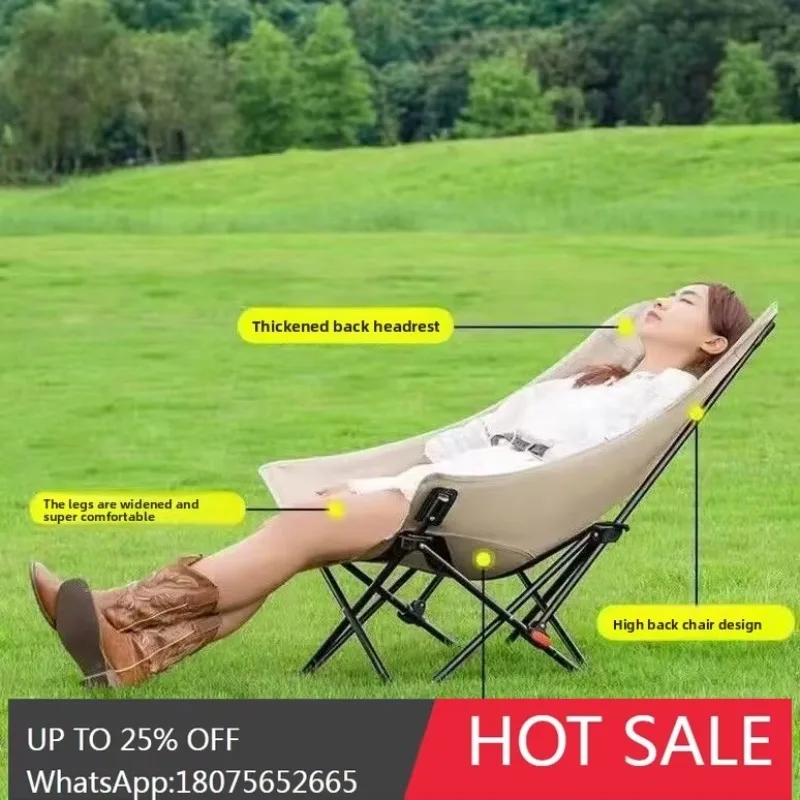 LYY  foldable moon chair three-gear adjustment high-back camping chair ultra-light and portable