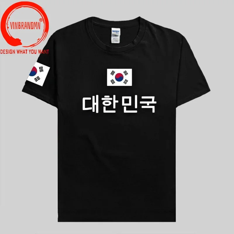 Republic of Korea South t shirt man KOR jersey t-shirts nation team 100% cotton meeting fans streetwear fitness Korean flag tops