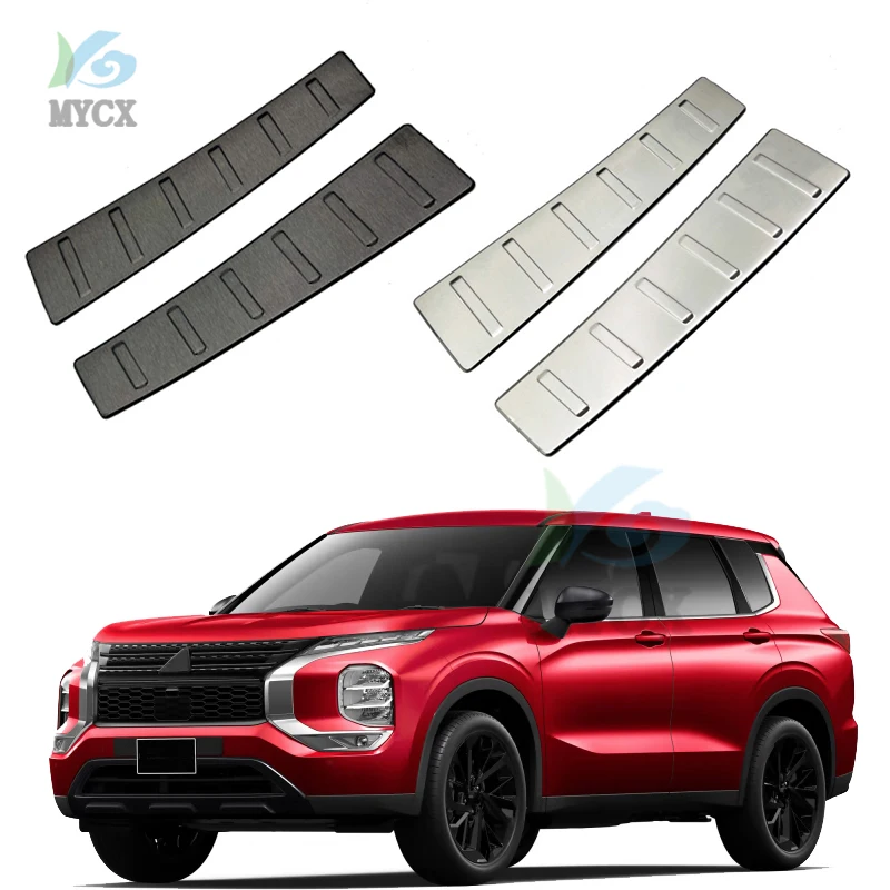 

Для Mitsubishi Outlander 2022 2023, стальная встроенная задняя защита, защита заднего бампера, накладка на порог, защита багажника, крышка педали