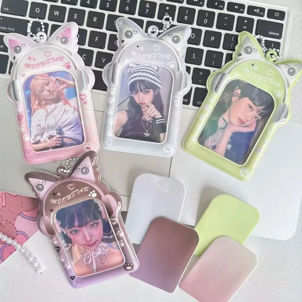 أزياء 3 بوصة Kpop Photocard حامل سماعة فراشة صورة عرض بطاقة حامل PVC بطاقات التخزين كم #1