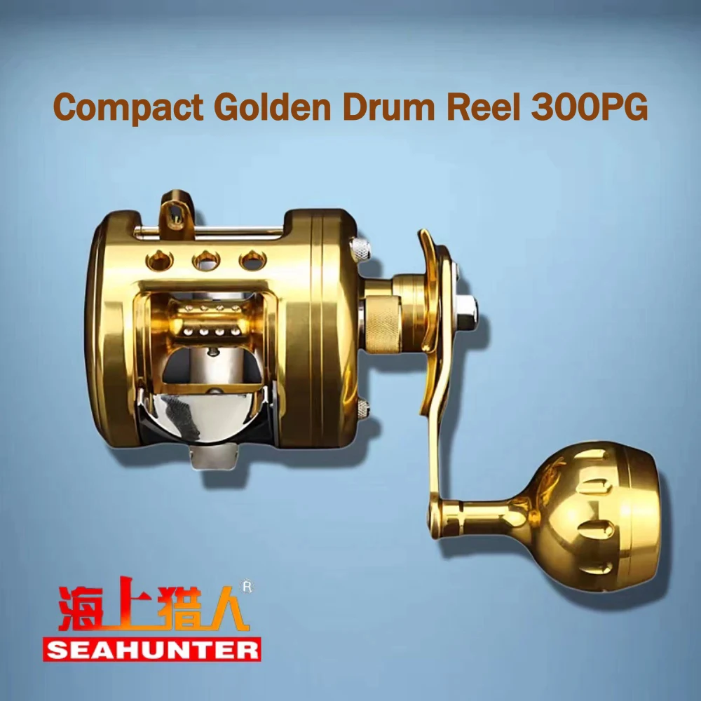 5.1:1 All Metal Slow Jigging Drum Reel Gear Ratio 8+1BB 8kg Drag Built-in Line Guide Saltwater Offshore Boat Trolling L/R Hand