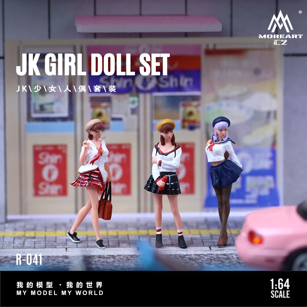 

More Art 1:64 JK Girl Figure Set, Resin Decoration Figure Model for Gift&Display&Collection