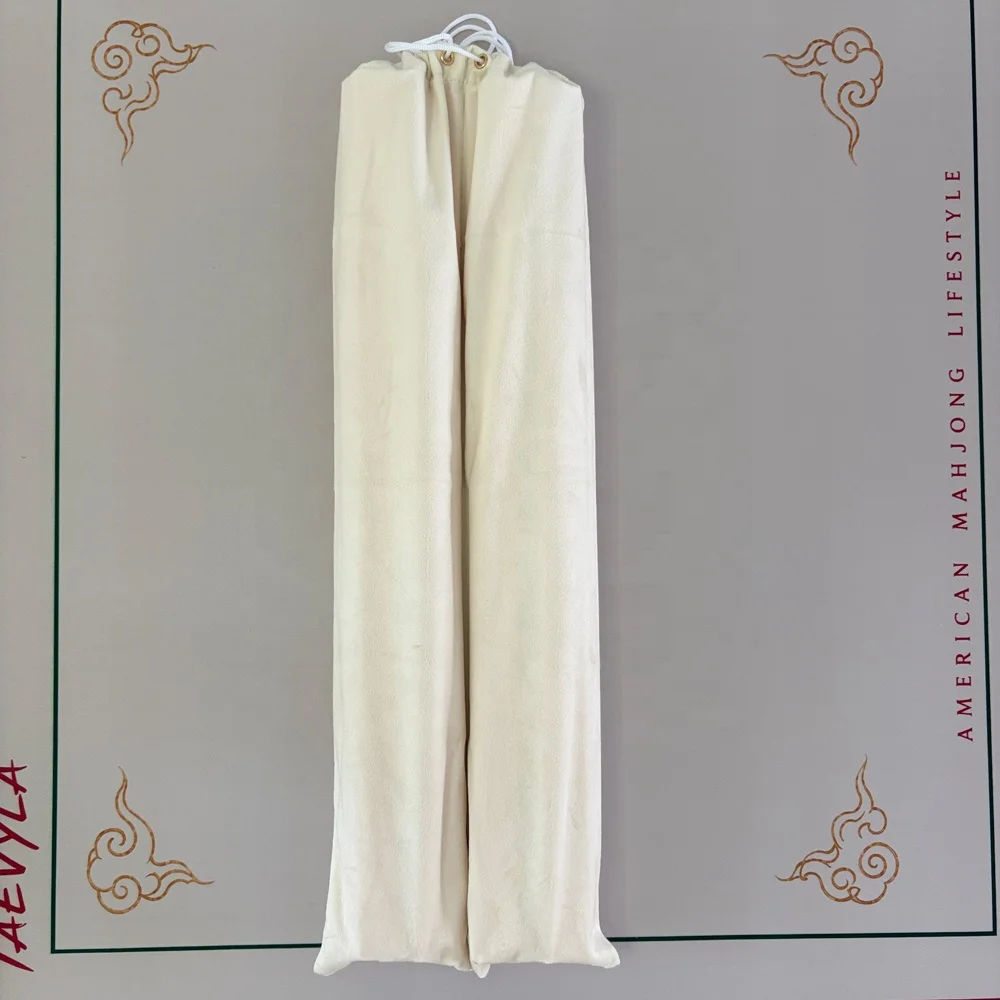 Velvet Mahjong Rack Holder Set Anti-Scratch Portable Mahjong Tile Ruler Storage Bag Drawstring Cord Custom Logo