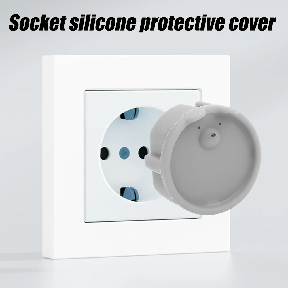 European Standard Socket Protective Cover Silicone 2-hole Power Socket Plug Children\'s Electric Shock and Dust Protection Sleeve