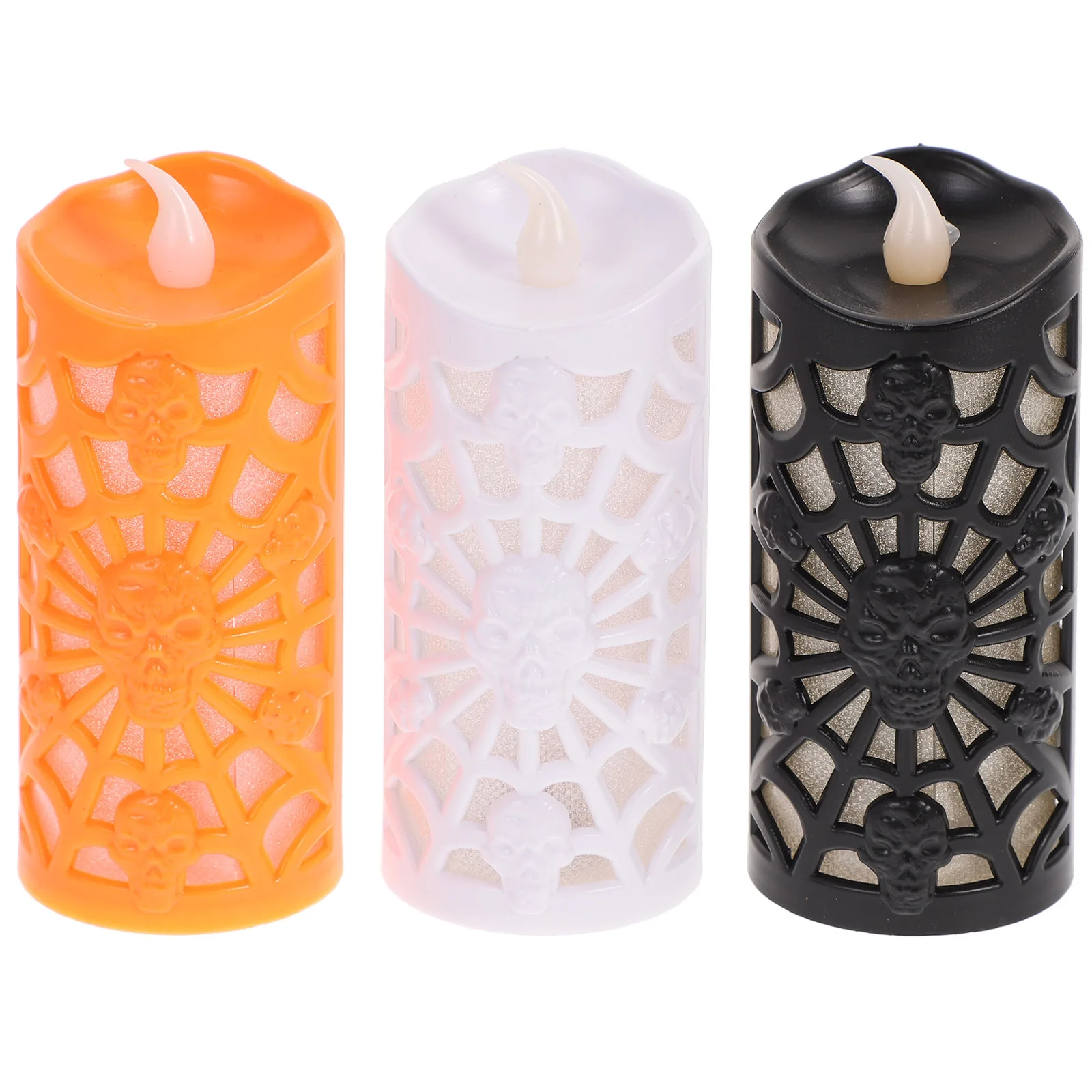 

3PCS LED C Spiderweb Skull Flashlights Halloween Lamps Glow Night Festive Atmosphere Indoor Outdoor