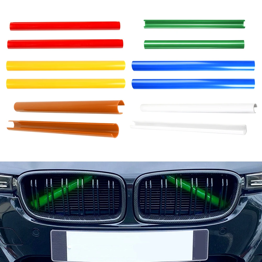 Car Support Grill Bar V Wrap Fits For BMW E60 E65 E66 Front Trim Strips Multicolour Front Grille Trim Strips Covers Multi-Color