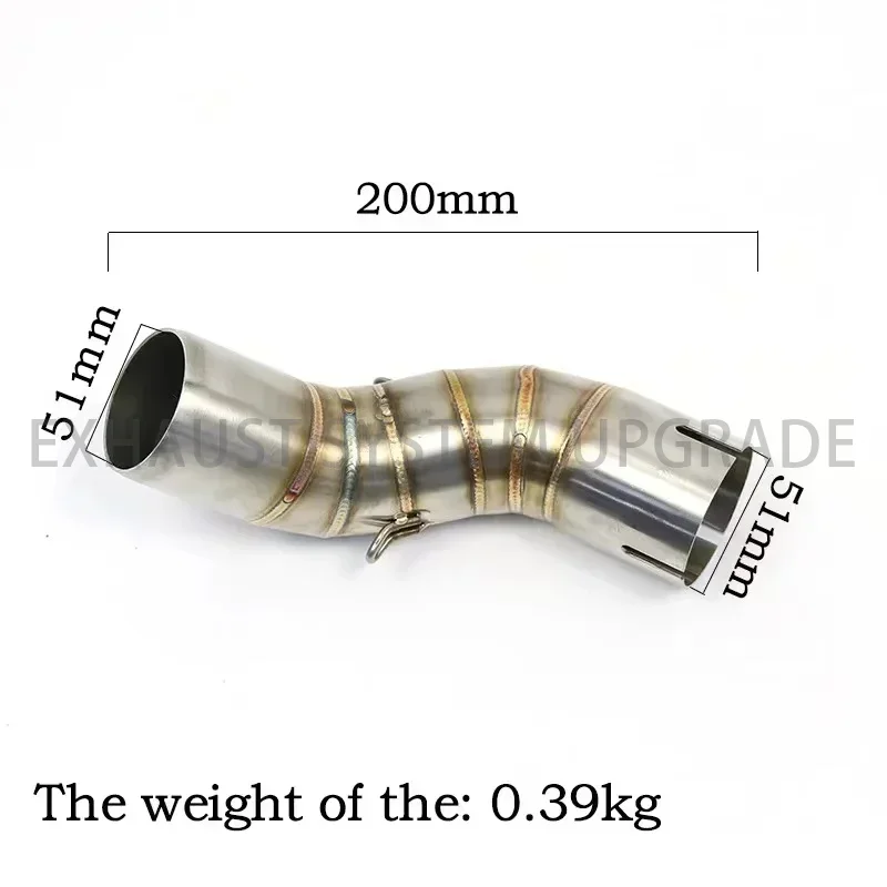 Motorcycle Exhuast System 51mm Exhuast Pipe Z900 Exhaust Middle Link Pipe for Kawasaki Z900 2017 2018 2019 2020 2021 Years