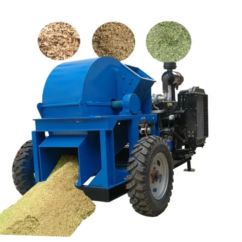 High Efficiency Mobile Wood Chipper Machine  Branch Crusher Shredder for Garden Farm Orchard Forestry Maintenance