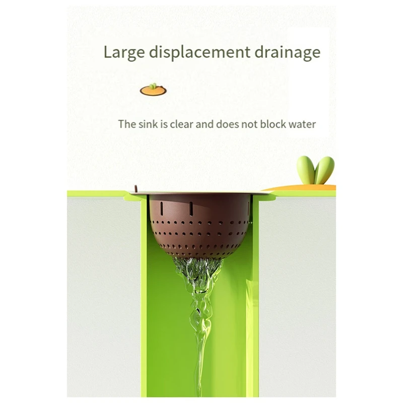 2Pcs Cartoon Radish Shape Sink Garbage Strainer Kitchen Bathroom Sink Anti-Clogging Draining Filter