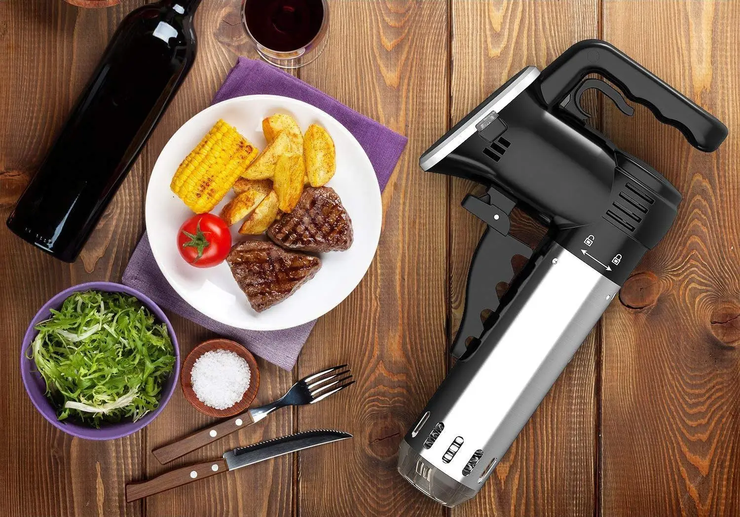850W Immersion Sous Vide Precision Cooker, Ultra Quiet Operation, Matte Black Finish 120 Volt