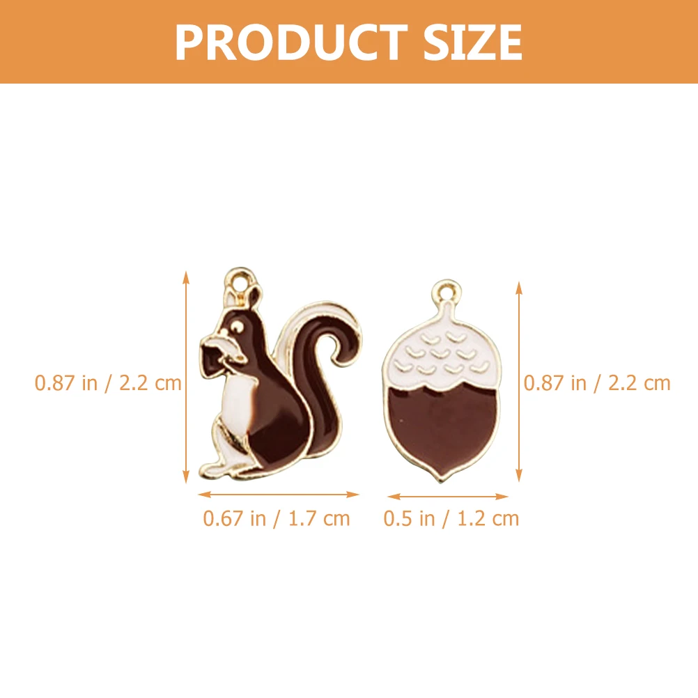 

20 Pcs Pendant Squirrel Hanging Decoration Christmas Charms Pendants Metal Necklace for Jewelry Making