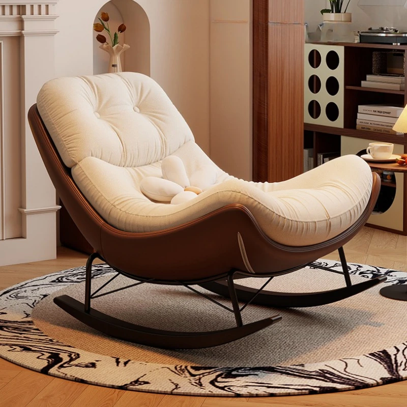 

Adult Rocking chair recliner balcony home leisure light luxury single chaise lounges cadeiras para sala de estar furniture home