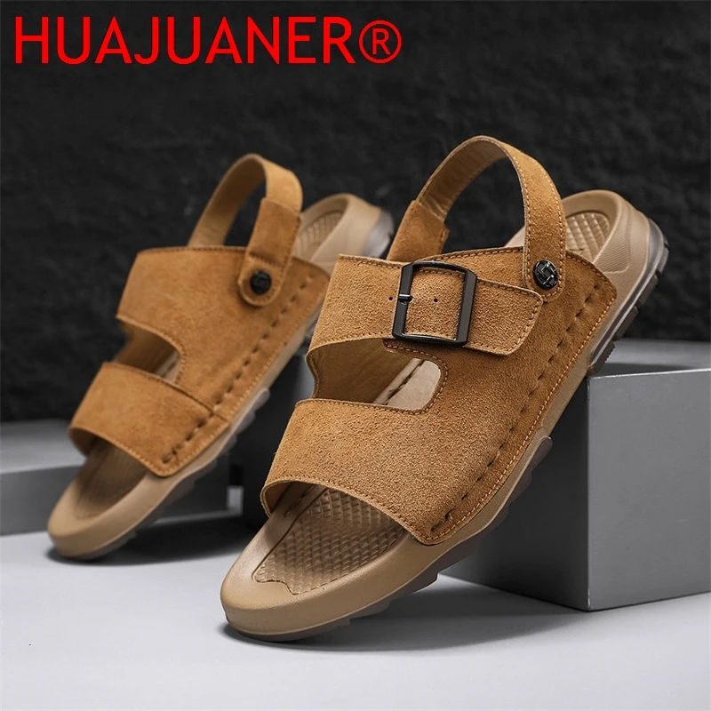 New Men's Sandals Outdoor Anti-Slip Thick Sole Casual Walking Shoes Summer Comfortable Beach Shoe for Men Slippers Mocassins