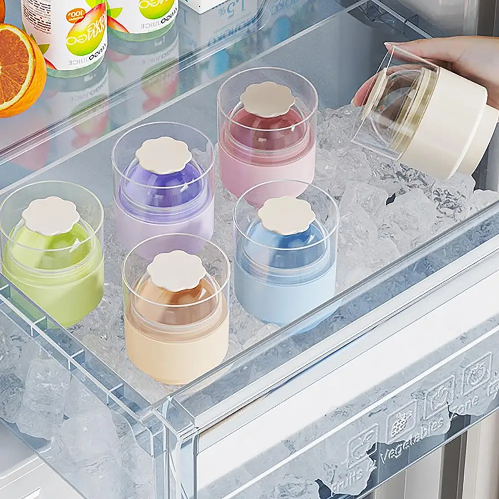 Silicone Ice Ball Tray Silicone Ice Ball Mold with Lid 2-inch Round Sphere Maker Tray Easy Release Ice Cube Mold for Whiskey