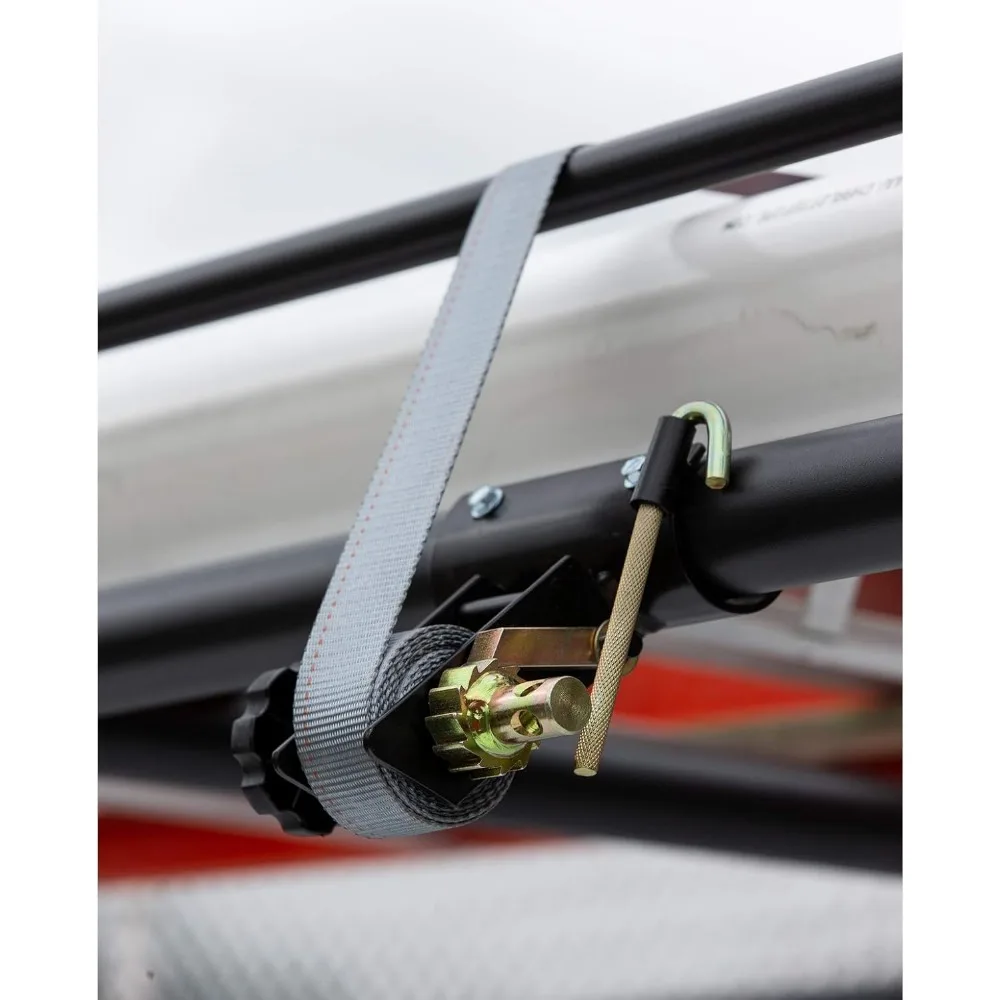7 Feet Long Ladder Rack Ratchet Straps, Set of 2, Double J Hook Design