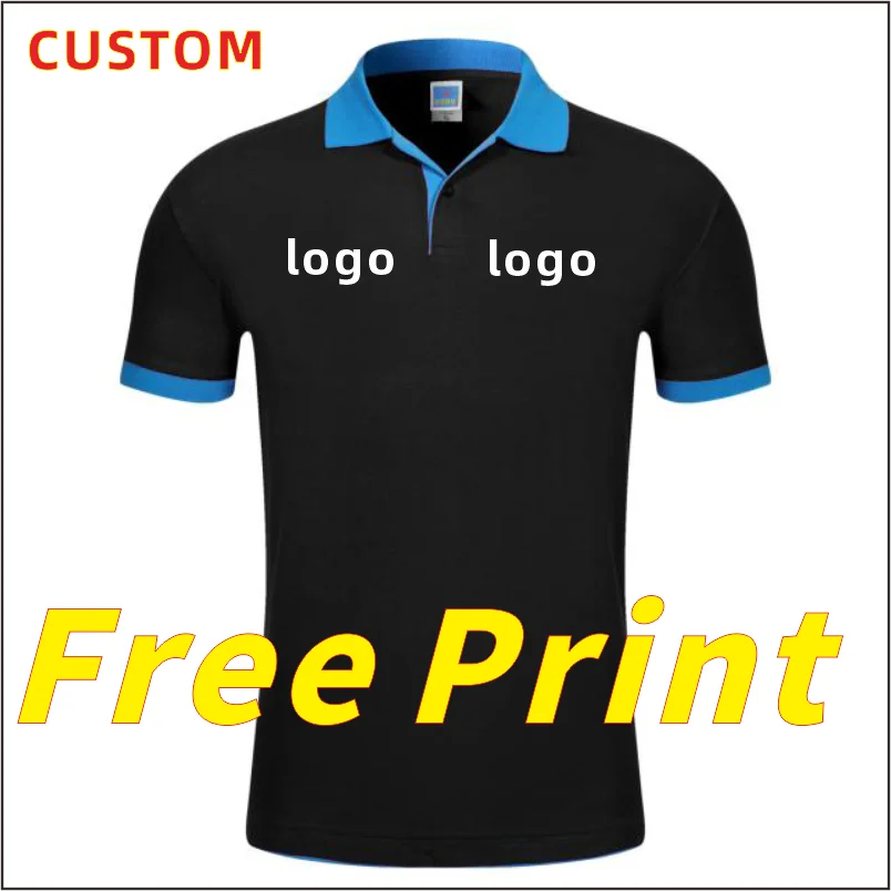 POLO Shirt Customized Print Logo Summer Short Sleeve Print Image Personalized Customized Work Suit T-shirt Embroidered Polo Coll