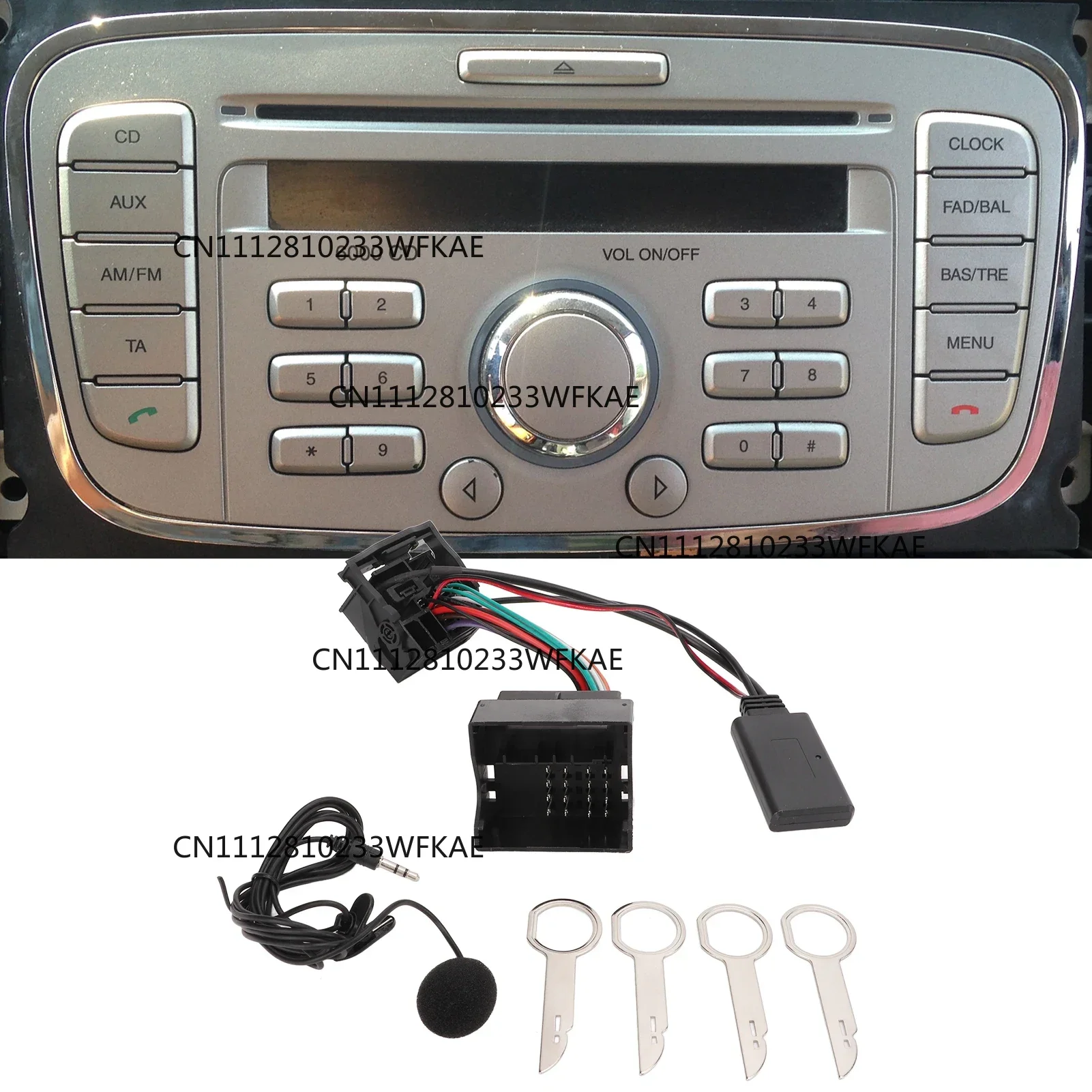 Adapter  5.0 Reliable Simple Installation Wireless Aux in Cables High Sensitivity with Microphone for 6000CD Car