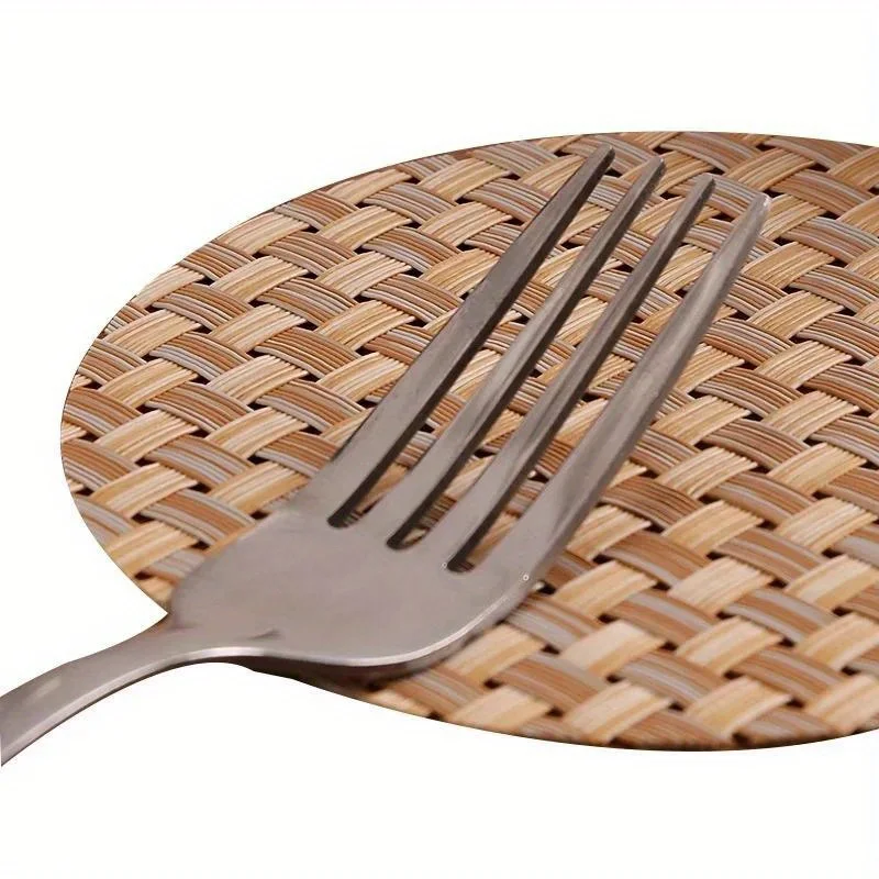 5 PCS PVC Woven Coaster Restaurant Cup Insulated Pad Water Insulated Anti-Slip Table Mat Home Furnishings Random