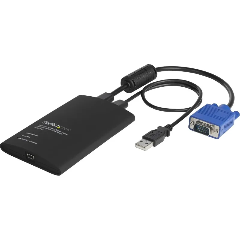 USB Crash Cart Adapter - File Transfer & Video - Portable Server Room Laptop to KVM Console Crash Cart (NOTECONS02), Black