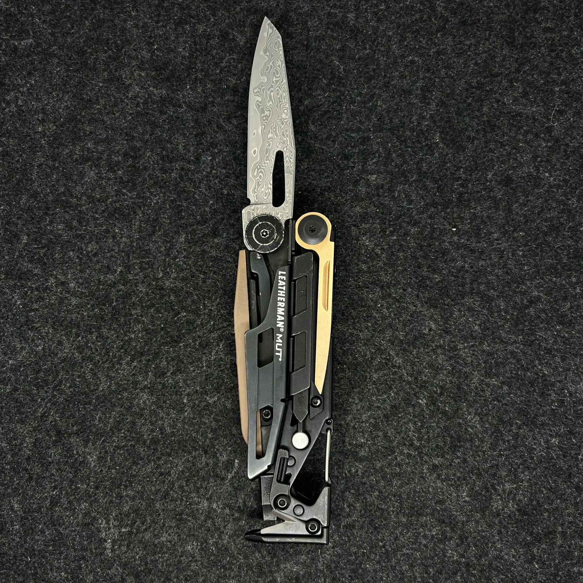 Damascus Steel Main Blade for Leatherman MUT, Single Blade Mod (Multi-Tool Not Included) view 3