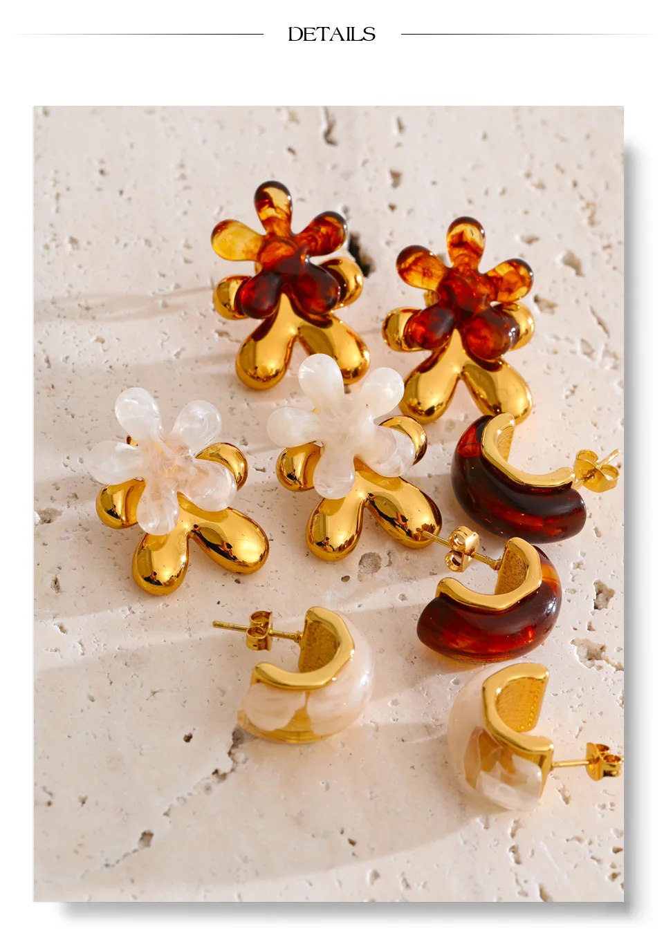 Yhpup New Arrivals Multi-Color Resin Round Square Geometric Earrings for Women Autumn Winter Style Daily Wear Fashion Jewelry