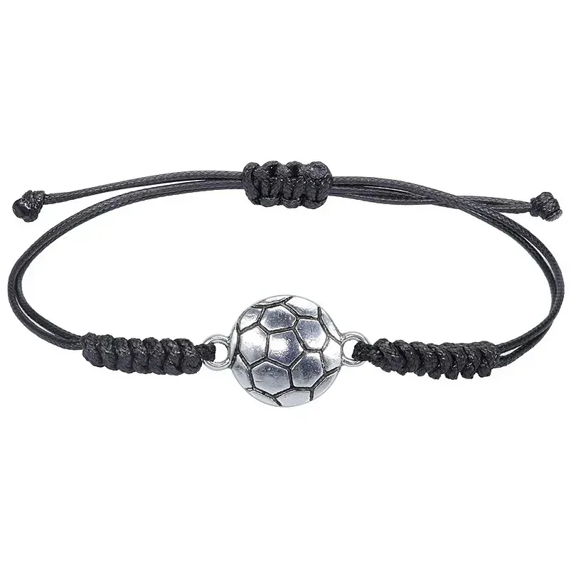 5pcs/lot Charm Bracelet For Boy Girl Alloy Basketball Football Braiding Adjustable Bracelet Couples Friendship Bracelet Jewelry