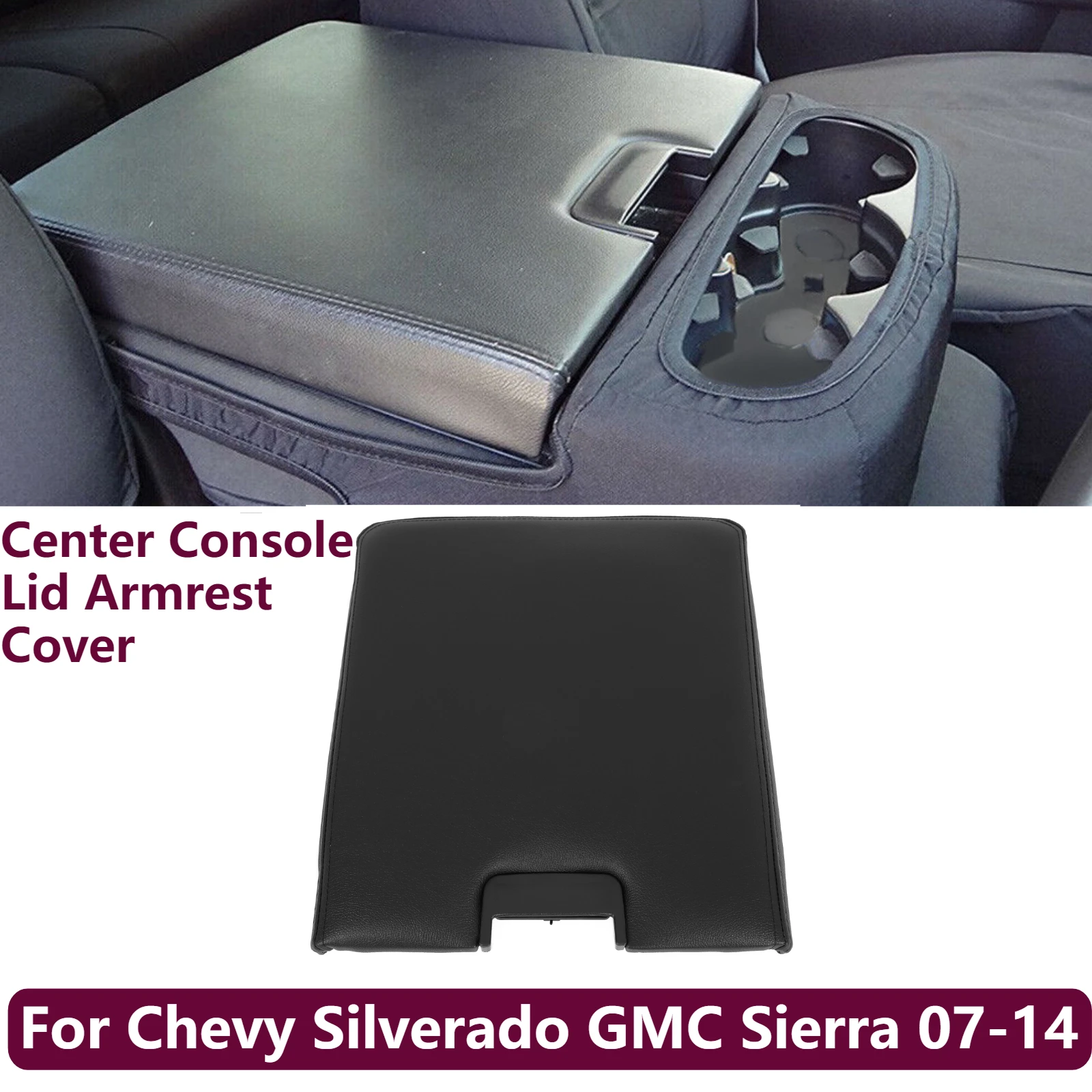 

Подходит для Chevy Silverado GMC Sierra 07-14, черная крышка центральной консоли, крышка подлокотника 20864151, 20864153