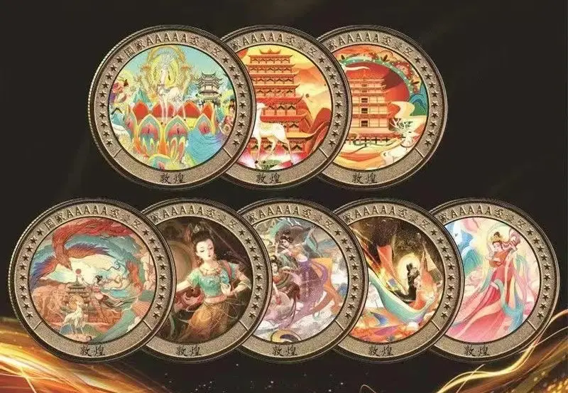 

Rare Chinese government issued the Dunhuang flying sky silver coin,9 pieces/pack,Free shipping