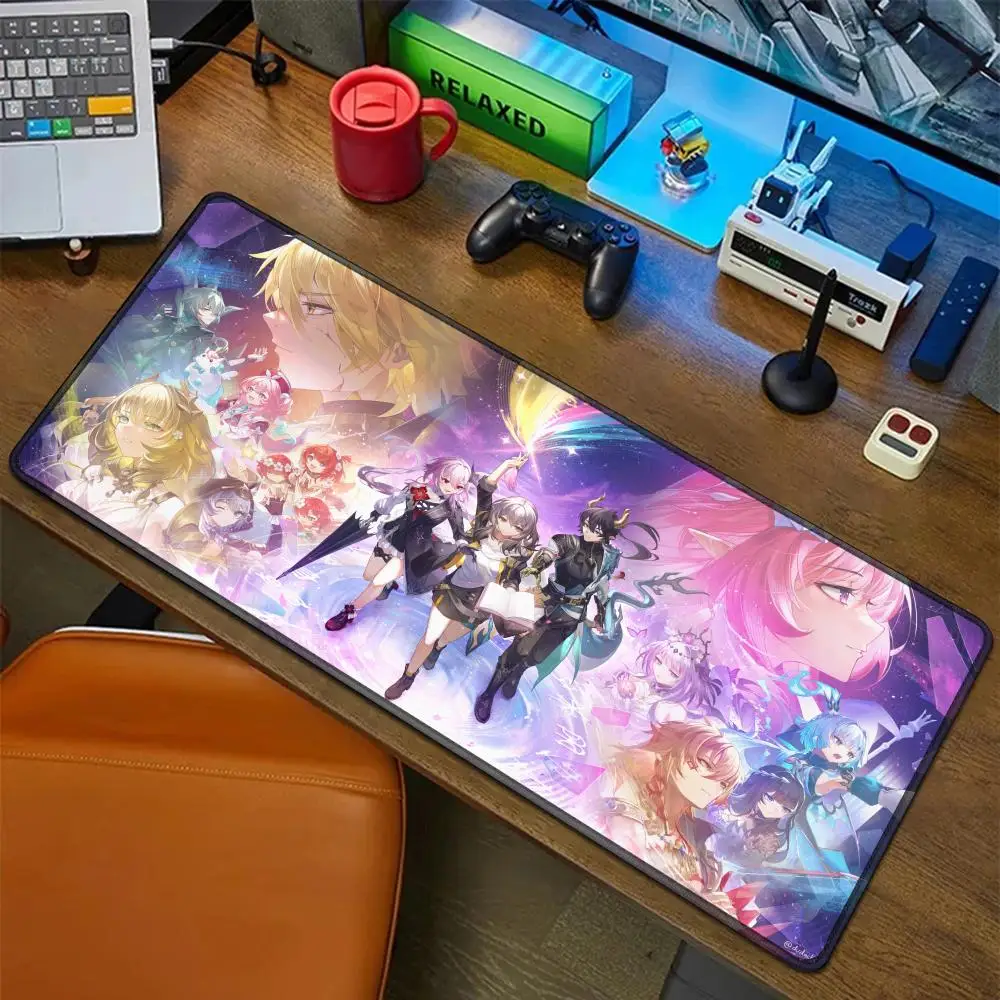 

Ультраширокий коврик для мыши Honkai Star Rail, резиновый коврик для ноутбука, XXL коврик для мыши, игровой коврик для компьютерного стола, аксессуары для геймеров
