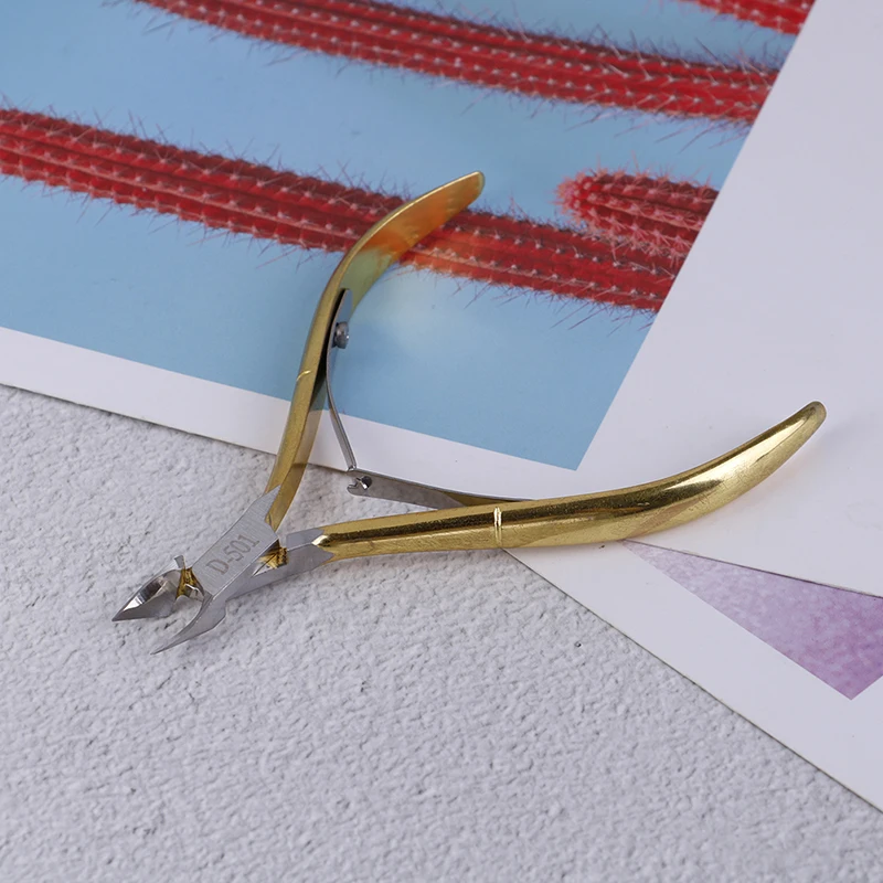 1-Pcs 스테인레스 스틸 큐티클 니퍼-정확한 죽은 피부 트리밍 매니큐어 도구를위한 날카로운 곡선 턱 가위 네일 케어 키트