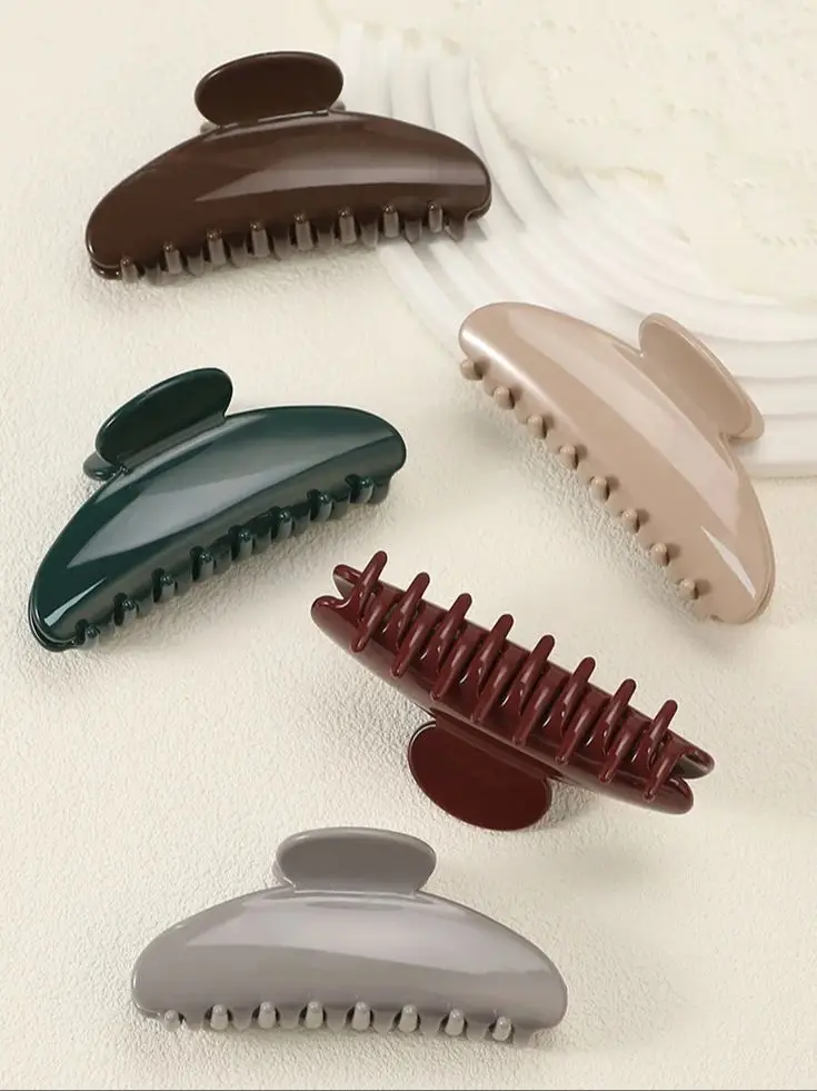 11CM Simple Large Hair Claws Clips Crab Hair Barrettes Women Girls PC Plastic Hair Clamps Ponytail Hairpins Hair Accessories