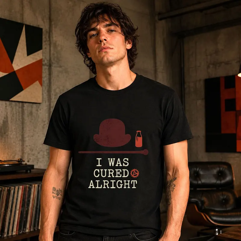A Clockwork Orange Alex DeLarge T Shirt Vintage Movie Graphic Tee Stanley Kubrick 1970's Film Retro Short Sleeve Unisex Top