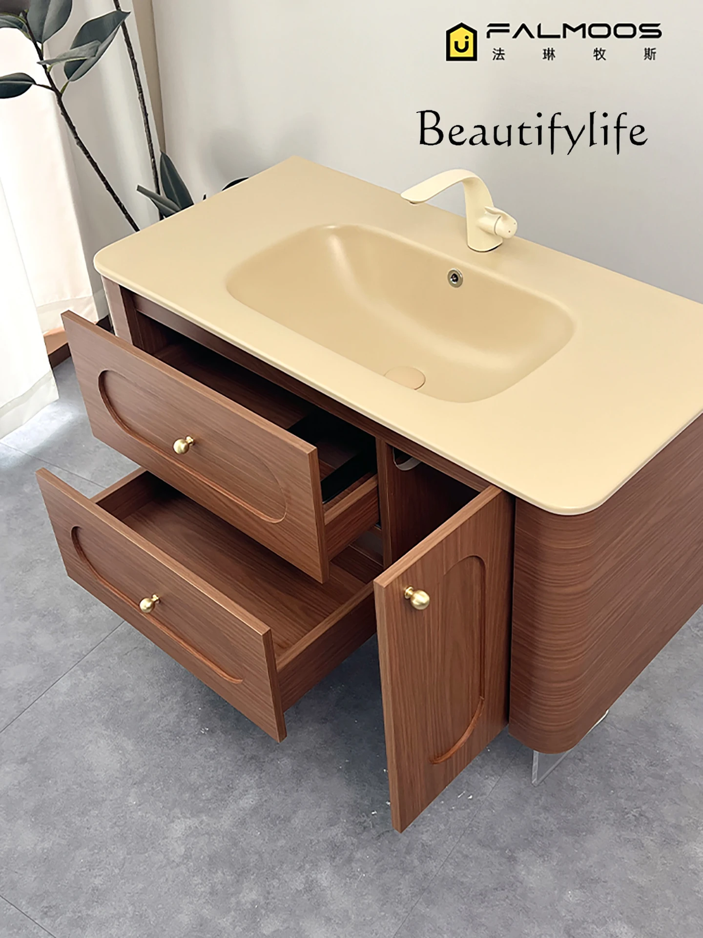 Medieval style bathroom cabinet ceramic integrated basin French bathroom cabinet combined toilet arc washstand