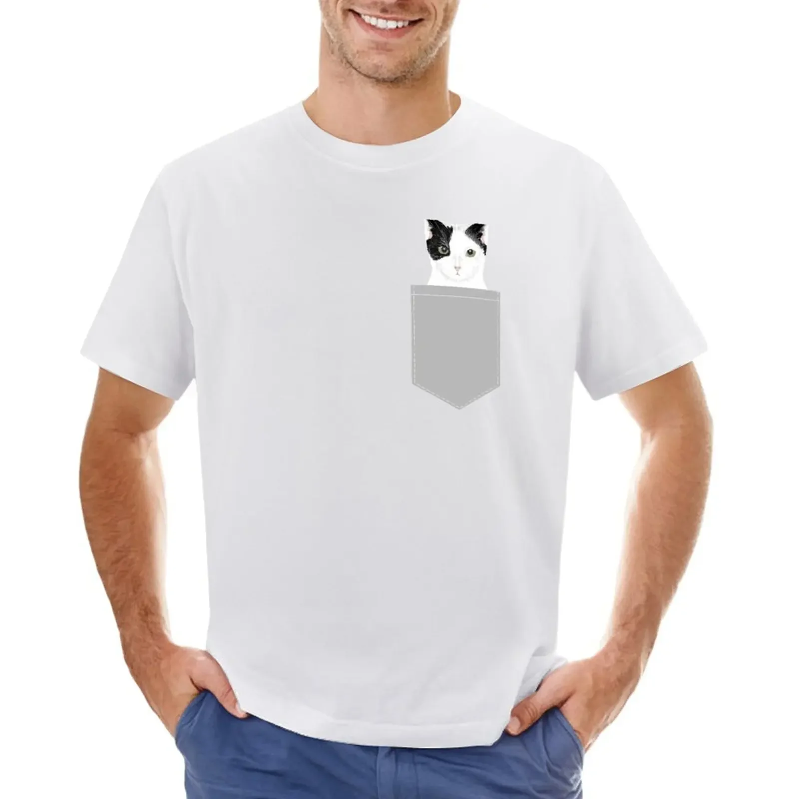 Manny - Black and white cute cat gift cat person cat lady funny meme pet portraits customizable T-shirt