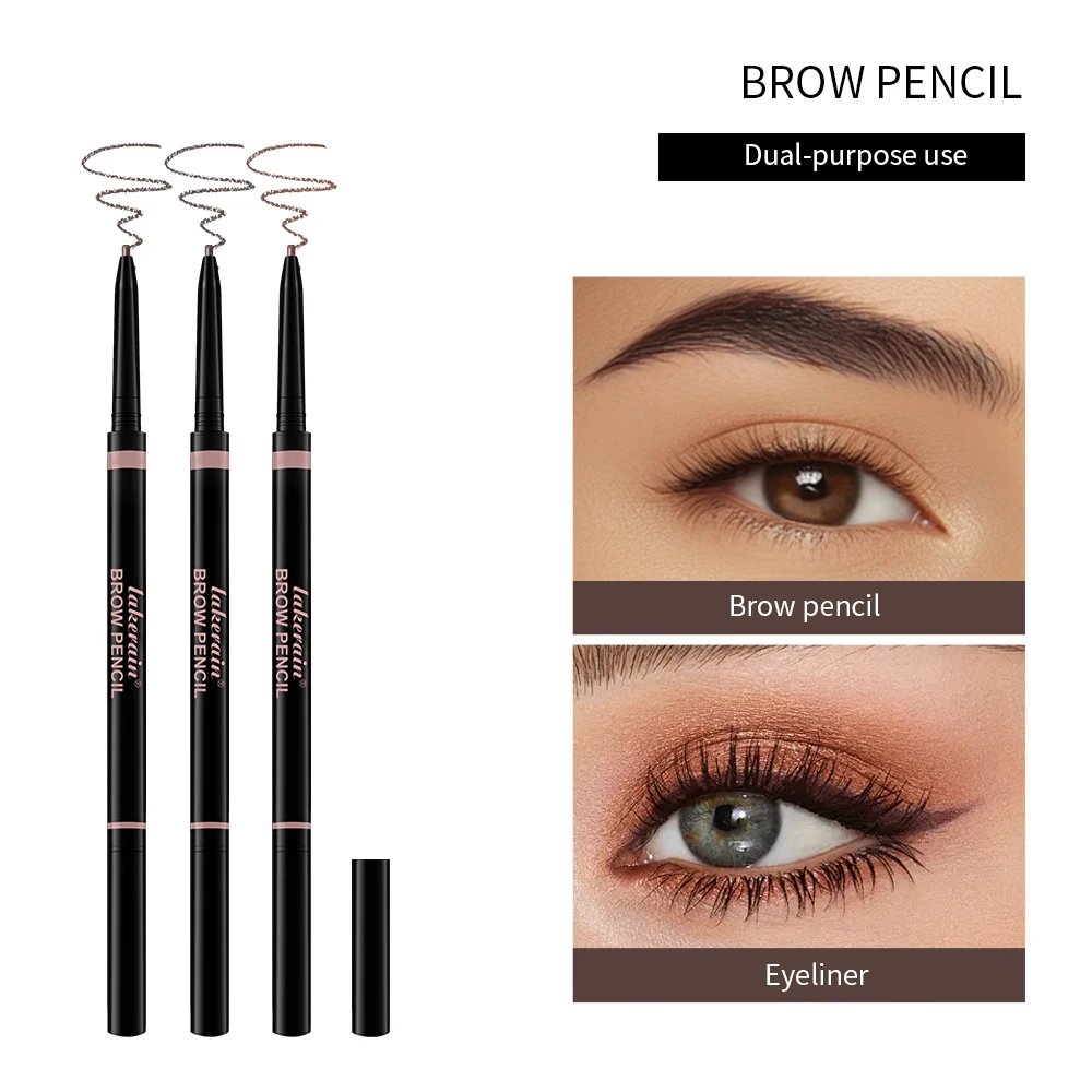 Eyebrow Pencil Waterproof and long-lasting headed Eyebrow Pen diameter Fine refill Waterproof Wild Eyebrow Pen and Eyebrow Brush