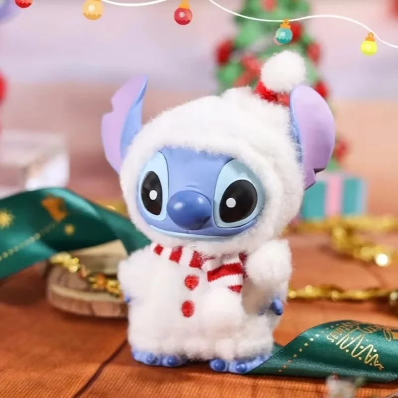 กล่องสุ่มของแท้ ดิสนีย์ สติทช์ ชุดคริสต์มาสสุดน่ารัก ซีรีส์กล่องปริศนา สติทช์น่ารัก ของตกแต่งโต๊ะทำงาน ของเล่น ของขวัญเซอร์ไพรส์