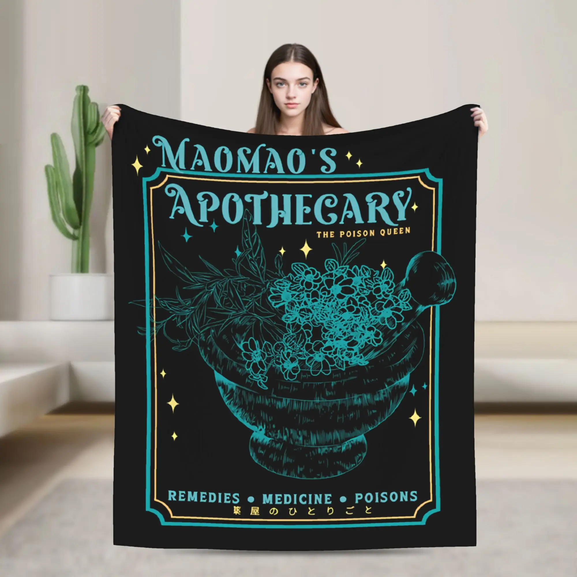Scribble Service's The Apothecary Diaries‌ Blanket Velvet Summer  Portable Soft Throw Blanket for Home Travel Quilt