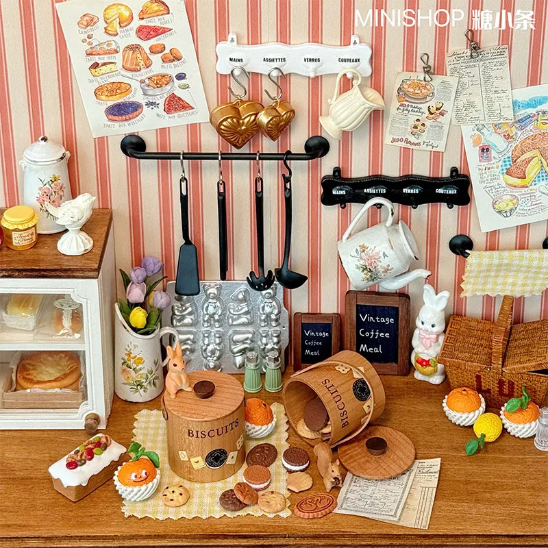 

1:6 Mini Model Doll House Furniture Accessories Retro Hook Kitchen Storage Cabinet Bjd Blyth Soldier Lol Miniatures Props Decor