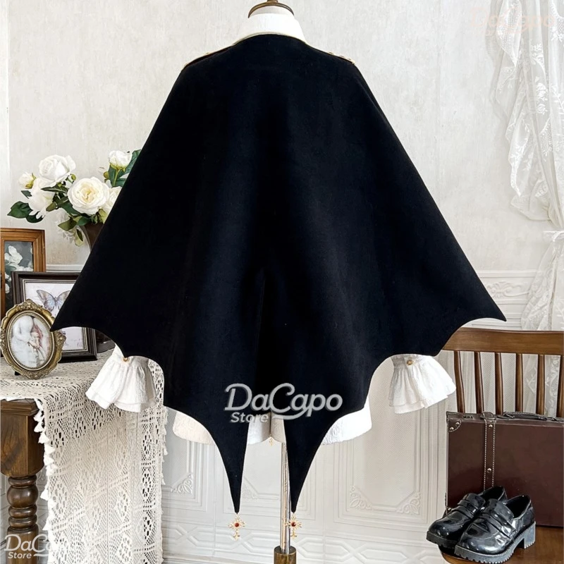 Original Vampire Unisex Ouji Femboy Lolita Outfit Women Gothic Daily Suit Jacket Shirt Set Cosplay Halloween Party Cape Shawl view 3