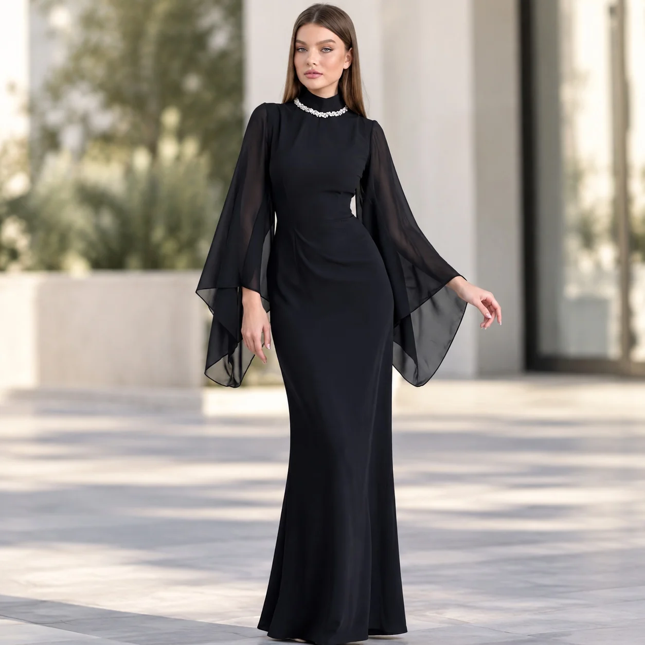 Pullover Slim Fit Dress a Line Silhouette Professional Style with Maxi Length Mid Waist Belted Detail One Dress Summer for Women
