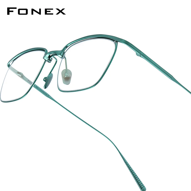 FONEX Titanium Glasses Frame Men Brand Design Square Ultralight Eyeglasses Japanese Ultralight High Quality Thin Eyewear 85724