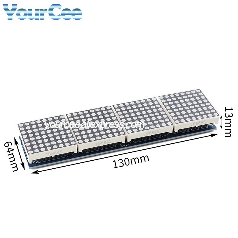 MAX7219 4 Digit Dot Matrix Module 1*4 LED Display Module Microcontroller-Controlled LED Driver Display Module Green Red Blue