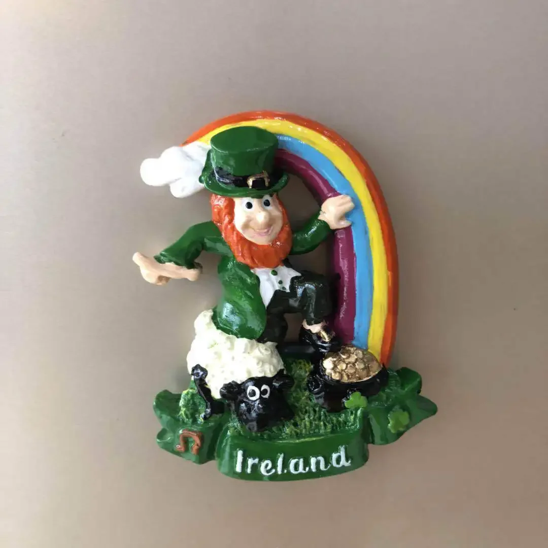 Cute Resin Dublin Belfast 3d Magnet Fridge Ireland Cartoon Character Animal Lamb Souvenir Home Decoration Accessories Gifts