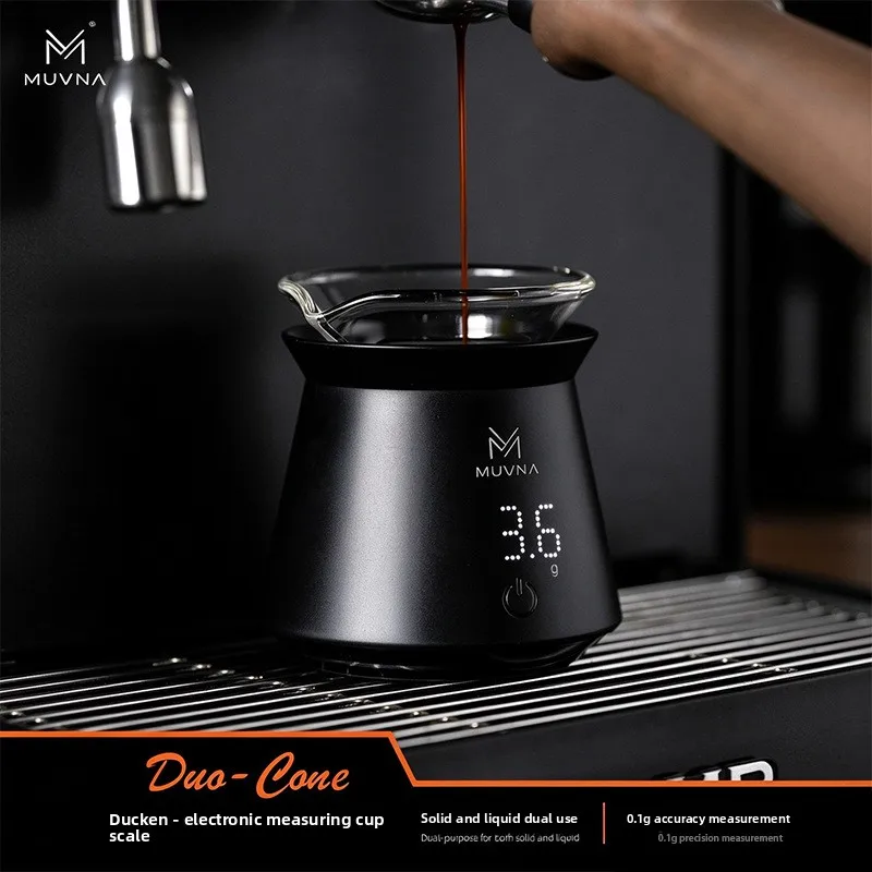 MUVNA Duken Electronic Measuring Cup, Coffee Extraction Cup, Coffee Measuring Cup Scale Bean Measurer Drip Catcher
