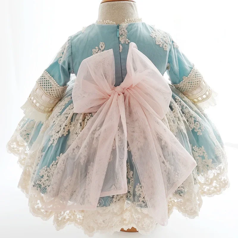 

Girls Dresses 12M-6T Y3238 Girls Clearance Clothes 3PCS Autumn New Spanish Lolita Princess Dress Lace Stitching Sweet Cute