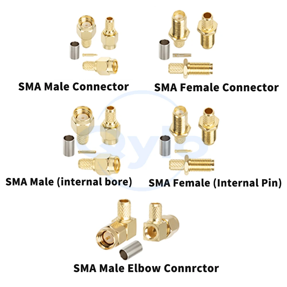 (1 unidad) Conector de alimentación de cobre puro 50-3, conectores RG58 de crimpado para conectores RF SMA / BNC / TNC / UHF / M / F / N
