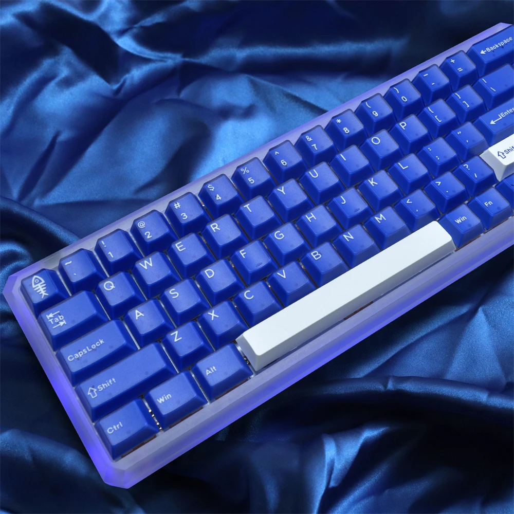 Imagem -04 - Tampas de Chave Translucidez Pbt Salpicadas Azuis para Cereja mx Teclado Mecânico Bonito 184 Keycap 60 61 64 68 87 104 108