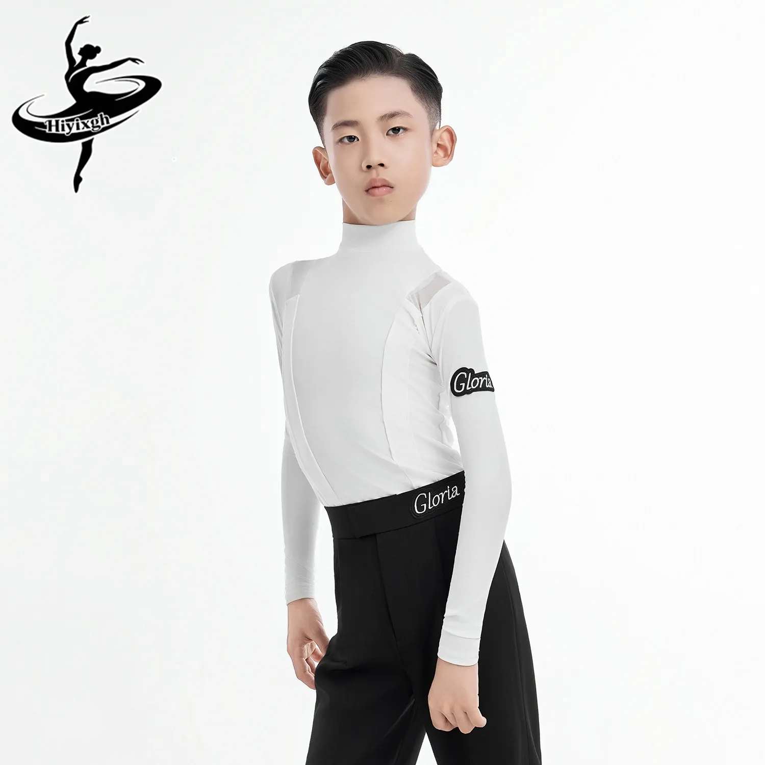 

Новые латинские танцевальные топы для мальчиков 2026 года: рубашки с длинным рукавом и высоким воротом для самбы, ча-ча-ча, танго, детская одежда для выступлений по латиноамериканским танцам